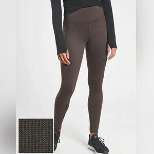 Athleta Delancey Houndstooth tight Brown leggings Size L pockets